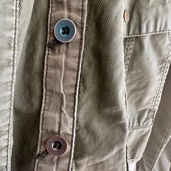 Anthropologie Hei Hei Army Green Cargo Canvas Jacket Size Medium - Picture 5 of 8